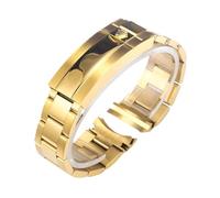 ROUHO Correa Acero Inoxidable 20mm 21mm Pulsera Metal Recambio Extremo Curvo Eslabones Plata Oro para Rolex Cosmograph Daytona - Dorado 20mm
