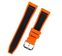 ROUHO Correa de Caucho Impermeable, Repuesto de Silicona Suave Sofisticada para IWC Mark XVIII Le Petit Prince-Naranja + Plata Hebilla 22mm