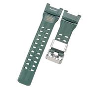 ROUHO Correa de Reloj Asa Integrada 28mm con Cierre Acero INOX y Anilla, Repuesto Silicona para CASIO G-Shock Mudmaster 3rd-Verde
