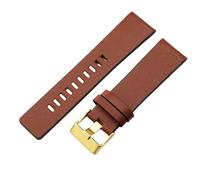 ROUHO Correa de Reloj Cuero Genuino Esfera Grande, Banda de Repuesto Impermeable Duradera Reloj Hombre para Diesel-Marrón + Oro Hebilla 34mm