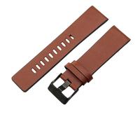 ROUHO Correa de Reloj Cuero Genuino Esfera Grande, Banda de Repuesto Impermeable Duradera Reloj Hombre para Diesel-Marrón + Negro Hebilla 30mm