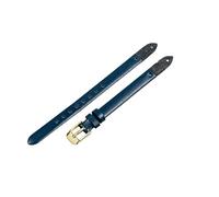 ROUHO Correa de Reloj Repuesto Atornillable, Banda de Cuero Genuino Mujer para Fossil Virginia ES3861 ES3269 ES3284 ES3282 ES3405 ES3921-Azul + Oro Hebilla