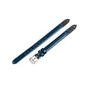 ROUHO Correa de Reloj Repuesto Atornillable, Banda de Cuero Genuino Mujer para Fossil Virginia ES3861 ES3269 ES3284 ES3282 ES3405 ES3921-Azul + Plata Hebilla