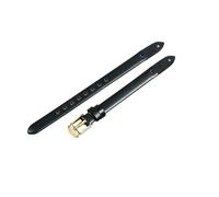 ROUHO Correa de Reloj Repuesto Atornillable, Banda de Cuero Genuino Mujer para Fossil Virginia ES3861 ES3269 ES3284 ES3282 ES3405 ES3921-Negro + Oro Hebilla