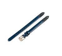 ROUHO Correa de Reloj Repuesto Atornillable, Banda de Cuero Genuino Mujer para Fossil Virginia ES3861 ES3269 ES3284 ES3282 ES3405 ES3921-Azul + Oro Rosa Hebilla