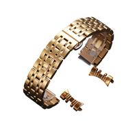 ROUHO Correa Reloj Acero Inoxidable Brazalete Metal Recambio Eslabones 17mm 18mm Extremo Curvo Recto Plateado - Dorado 17mm