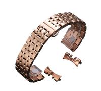 ROUHO Correa Reloj Acero Inoxidable Brazalete Metal Recambio Eslabones 17mm 18mm Extremo Curvo Recto Plateado - Oro Rosa 18mm