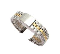 ROUHO Correa Reloj Acero Inoxidable Jubilee Eslabones Metal Recambio 13mm 17mm 19mm 20mm Pulsera para Tudor Prince and Princess - Plata + Oro 20mm