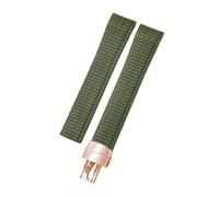 ROUHO Correa Silicona 21mm Brazalete Goma Reloj Impermeable Cierre Desplegable Acero Inoxidable Hebilla Suave para Patek Philippe Aquanaut G3