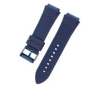 ROUHO Correa Silicona 22mm Brazalete Goma Reloj Repuesto Hebilla Ardillón Acero Inoxidable Impermeable Suave para Guess U0247G3 W1058G2 W0040G3 Azul