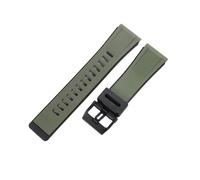 ROUHO Correa Silicona 24mm Brazalete Goma Impermeable Repuesto Flexible Hebilla Ardillón Acero Inoxidable Mate para Casio G-Shock Verde