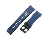 ROUHO Correa Silicona 24mm Brazalete Goma Impermeable Repuesto Flexible Hebilla Ardillón Acero Inoxidable Mate para Casio G-Shock Azul Oscuro