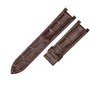 ROUHO Cuero Genuino Pulsera Reloj Duradera & Cómoda Hombre Correa Reloj Asas Contorneadas para Gucci Interlocking YA1332-Marrón 22x13mm