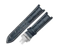 ROUHO Cuero Genuino Pulsera Reloj Duradera & Cómoda Hombre Correa Reloj Asas Contorneadas para Gucci Interlocking YA1332-Azul 1 + Plata Hebilla 20x11mm