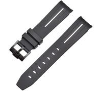 ROUHO Curva Silicona Reloj Correa Ajustable Silicona Pulsera Reloj Pulsera para Rolex Daytona Submariner GMT-Blanco 20mm