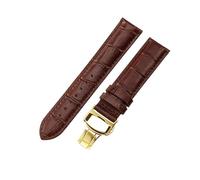 ROUHO Duradera 18mm Cuero Genuino Correa Reloj Versátil Repuesto Muñequera Pulsera Reloj para Tissot Le Locle T41 T006 T049407A-Marrón + Oro Hebilla