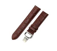 ROUHO Duradera 18mm Cuero Genuino Correa Reloj Versátil Repuesto Muñequera Pulsera Reloj para Tissot Le Locle T41 T006 T049407A-Marrón + Plata Hebilla