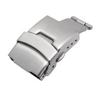 ROUHO Duradera Correa Reloj Hebilla Desplegable Acero Inoxidable Doble Botón Pulsador Mariposa Cierre Desplegable para Casio EF/EFR/MTP-Plata 22mm