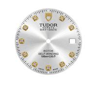 ROUHO Esfera de Acero Inoxidable Calibre 2824 Reparación Esfera de Metal 29mm Ventana Fecha Modding Recambio para Tudor Classic Collection - A2