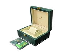 ROUHO Estuche de Coleccionista de Reloj Individual Caja de Reloj de Madera de Cuero PU Verde para Relojes de Pulsera para Rolex Land-Dweller