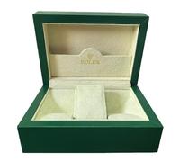ROUHO Estuche Reloj Madera Maciza Verde Diseño Ondas 700g Caja Almacenamiento Forro Terciopelo Beige Joyero para Rolex Day-Date 40