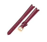ROUHO Mujer Cuero Genuino Correa Reloj Repuesto Clásica Señoras Reloj de Vestir Pulsera Reloj para Gucci YA141501 YA141401-Rojo + Oro 12 x 4mm