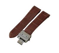 ROUHO Piel Genuina Correa de Reloj Ajustable Impermeable Reemplazo Accesorios Reloj para Cartier Santos 100-Marrón con Negro Hebilla 23mm