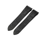 ROUHO Piel Genuina Correa de Reloj Ajustable Impermeable Reemplazo Accesorios Reloj para Cartier Santos 100-Negro sin Hebilla 23mm