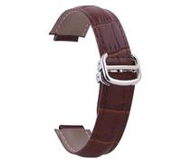 ROUHO Piel Genuina Correa de Reloj Reemplazo Banda Reloj con Extremo Asa Muesca para Cartier Ballon Bleu-Marrón 14 * 9mm