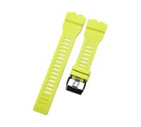 ROUHO Premium Silicona Caucho Correa Reloj - Impermeable Flexible & Duradera Repuesto Banda Reloj para Casio GBA-800 GBD-800 GMA-B80-Amarillo