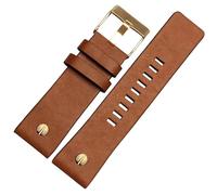 ROUHO Pulsera Ajustable Piel Genuina Brazalete de Recambio Reloj Hebilla de Pin para Diesel DZ4323 7312 7314 7348 1657 4318-Marrón 1 22mm