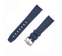 ROUHO Reloj Suave con Banda De Caucho De 21Mm Y Correa Impermeable De Caucho De Silicona para El Morador De Mar De Rolex Submariner Deep Sea-Azul