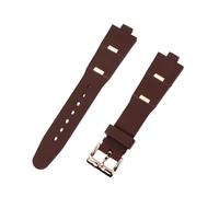 ROUHO Silicona Reloj Correa Acero Inoxidable Hebilla Broche Pulsera Reloj para Bulgari DP42 C14 SVD GMT-Marrón + Oro Rosa Hebilla 22mm
