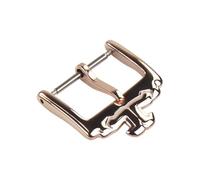 ROUHO Sólido Acero Inoxidable Reloj Hebilla Ardillón - Repuesto Cuero & Silicona Correa Reloj Cierre para Jaeger-LeCoultre Master-Oro Rosa 18mm