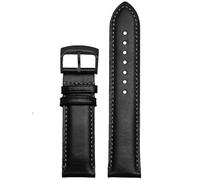 ROUHO Suave Cuero Genuino Correa Reloj Duradero Clásico Repuesto Relojes Hombre Pulsera Reloj para Citizen JY8037 JY8031 CB5848 AT8040-Negro + Negro Hebilla de Pasador 22mm