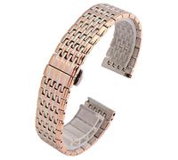 ROUHO Ultra Fino Metal Brazalete de Reloj Hebilla Pulsador Reemplazo Correa Eslabones Compatible con Longines La Grande Classique