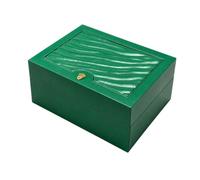 ROUHO Verde Caja Relojera de Madera Estuche Individual de Reloj Crema Interior Suave Cojín Expositor Caja Exterior Set de Guardado para Rolex Oyster Perpetual