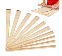 Rouleau à Argile - Guide de Poterie Bâton, 34,04x2,03cm Entretoises en Bois Naturel, 5 Épaisseurs 0,3-1,19cm, 225g Outils de Nivellement | Kit de Bricolage pour Porcelaine & Grès