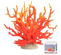 Rouloudun Decoración de Coral, decoración de arrecifes de Coral Artificial, 6.7x2.6 '' Adorno Falso, Escultura Decorativa de la Playa para acuarios, Peces Rojos Naranja