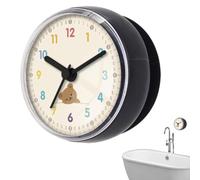 Round Battery Operated Suction Cup Bathroom Clock Waterproof Cute Bear