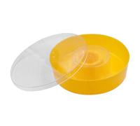 Round Bee Water Feeder - Yellow-Top Bee Sugar Water Dispenser | Beekeeping Supplies And Tools | Outdoor Hive Feeder With Yellow Cap, For Honey Bees Hydration, Easy To , For Apiary Backya