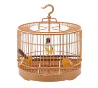 Round Bird Cage - Engineering PP 30 x 30 x 33,5 cm | Portable Small Bird Travel Carrier, Breathable Birds House With Feeder Cups | Parakeets Finches Cockatiels Transport Habitat For Indoor Outdoor Use