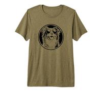 Round Black Logo Blue Merle Australian Shepherd Lover Camiseta Premium