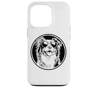 Round Black Logo Blue Merle Australian Shepherd Lover Carcasa para iPhone 13 Pro