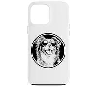 Round Black Logo Blue Merle Australian Shepherd Lover Carcasa para iPhone 13 Pro MAX