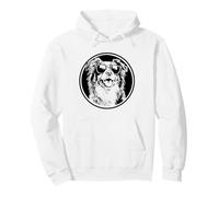Round Black Logo Blue Merle Australian Shepherd Lover Sudadera con Capucha