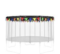 Round Canopy Trampoline Shade, Heavy Duty Flag Cord Covers Device, 16.4 ft Compact with Secure Grip, Cover Gear with Quick Setup, Household Supply Accessory for Outdoor Sports Jumping Birthday Parties