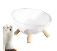 Round Cat Bed - Base para mascotas de madera, transparente Bubble Lounge, Stylish Indoor Animal Shelter, Sturdy Elevated Structure | Relaxation Spot for Small Pets, Nap Time, Play, Home Decor Accent