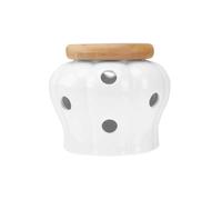 Round Ceramics Jars Storage Container with Bamboo Lids for Sealing Garlic Ginger