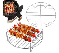 Round Cooking Racks, Air Fryer Steaming Cooling, Multi Purpose Stainless Steel Ovens Dishwasher Safe for Drying and Baking, Kitchens, Countertop, Oven, Grill, Steamers